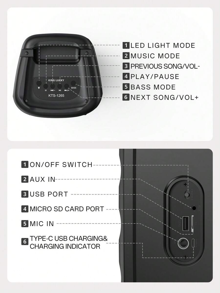 Kinglucky Altavoz inalámbrico con subwoofer
