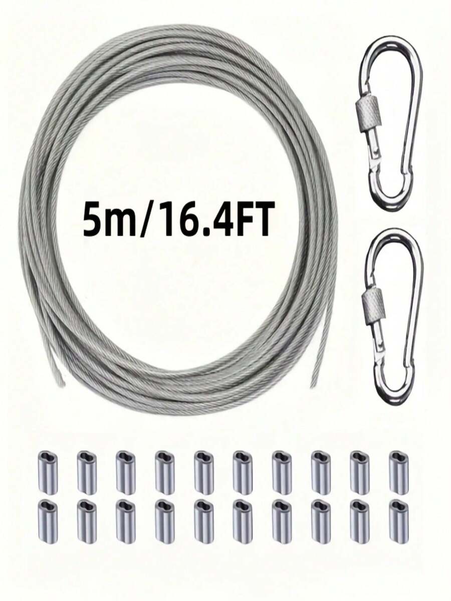 1,5 mm Cable de acero con 20 piezas de ganchos dobles