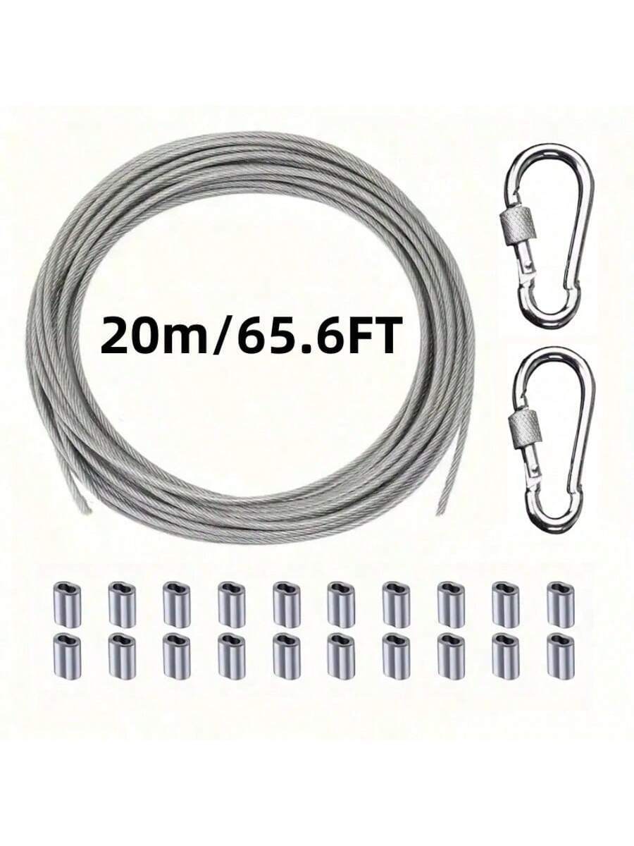 1,5 mm Cable de acero con 20 piezas de ganchos dobles