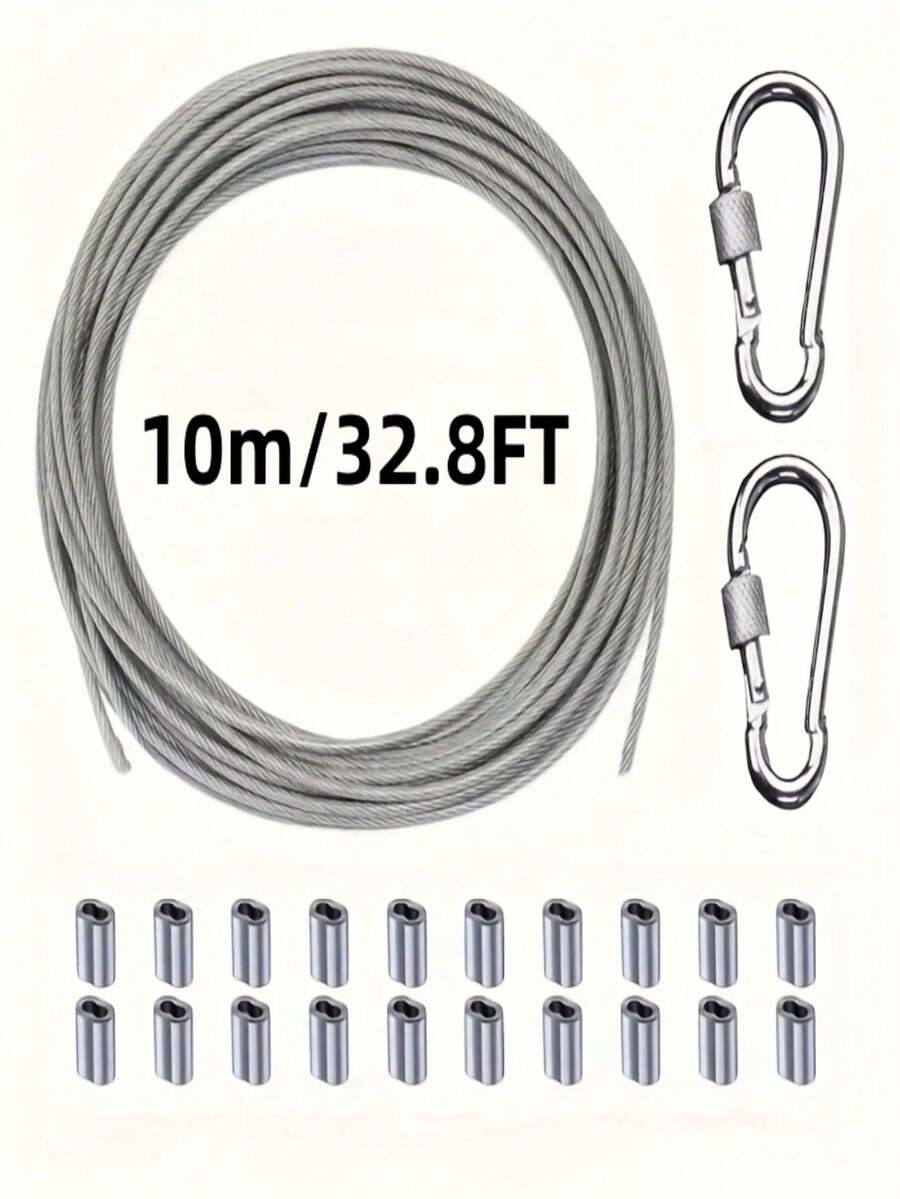 1,5 mm Cable de acero con 20 piezas de ganchos dobles