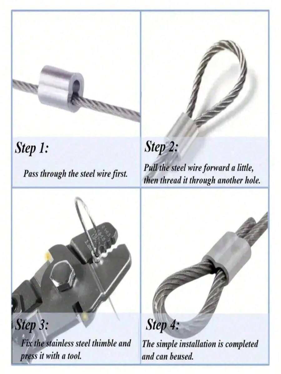 1,5 mm Cable de acero con 20 piezas de ganchos dobles