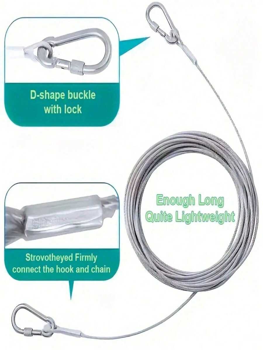 1,5 mm Cable de acero con 20 piezas de ganchos dobles
