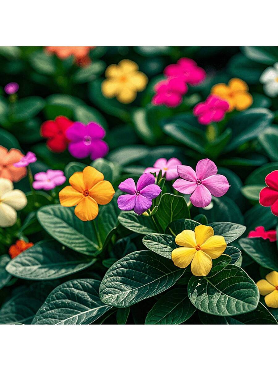 200 semillas mixtas de Rosea Vinca Periwinkle flor enana