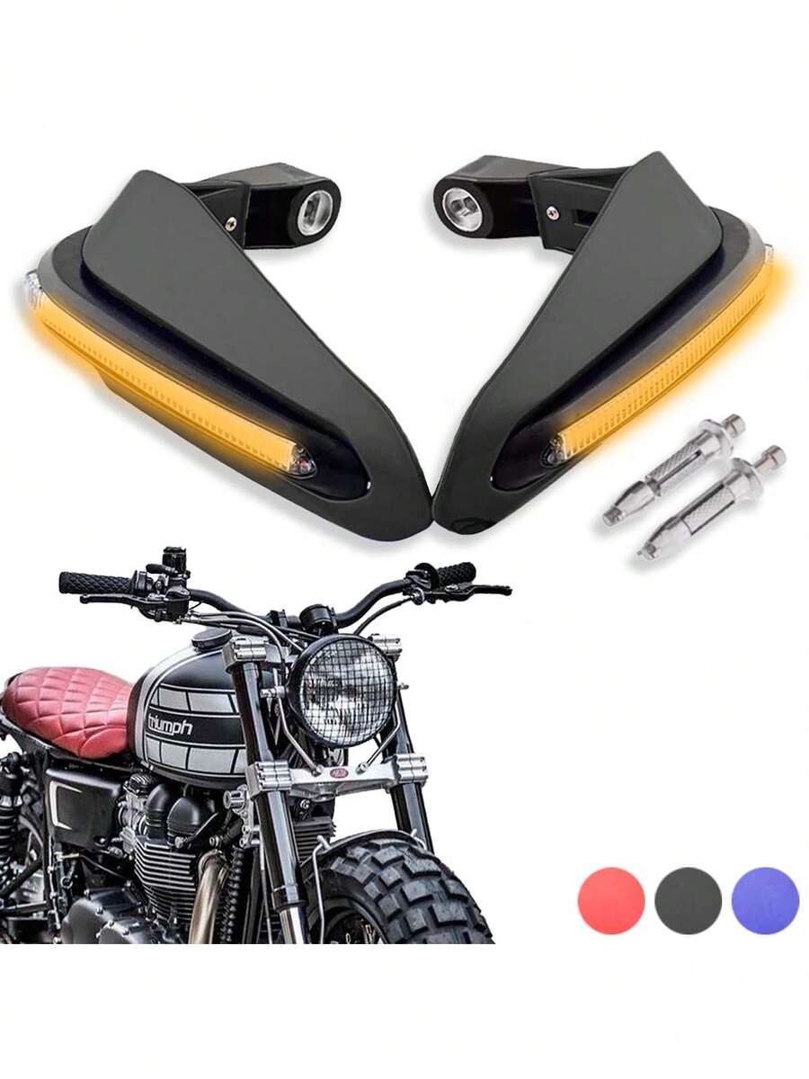 Cubre Puños Moto Luz AMARILLA Led Hand Guards Universal Sin Hueco