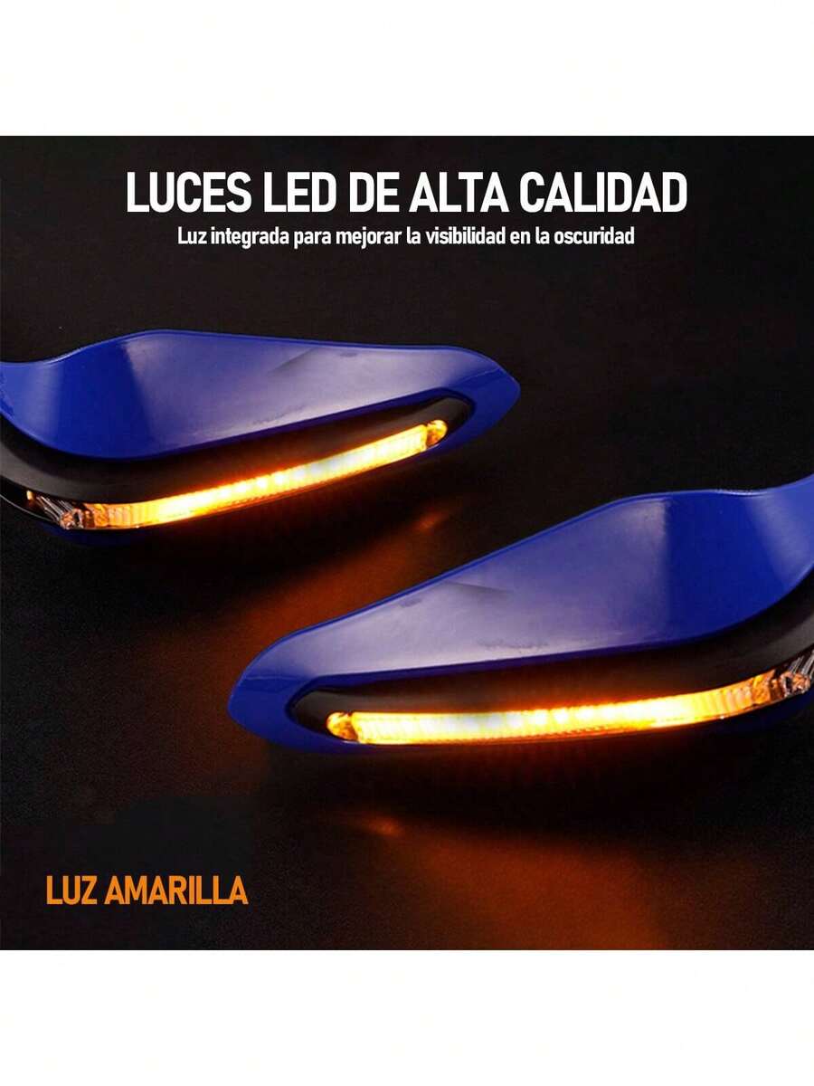 Cubre Puños Moto Luz AMARILLA Led Hand Guards Universal Sin Hueco