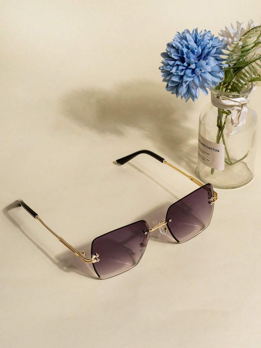 Gafas decorativas de moda con bordes fotogénicos y sin marco cuadrados