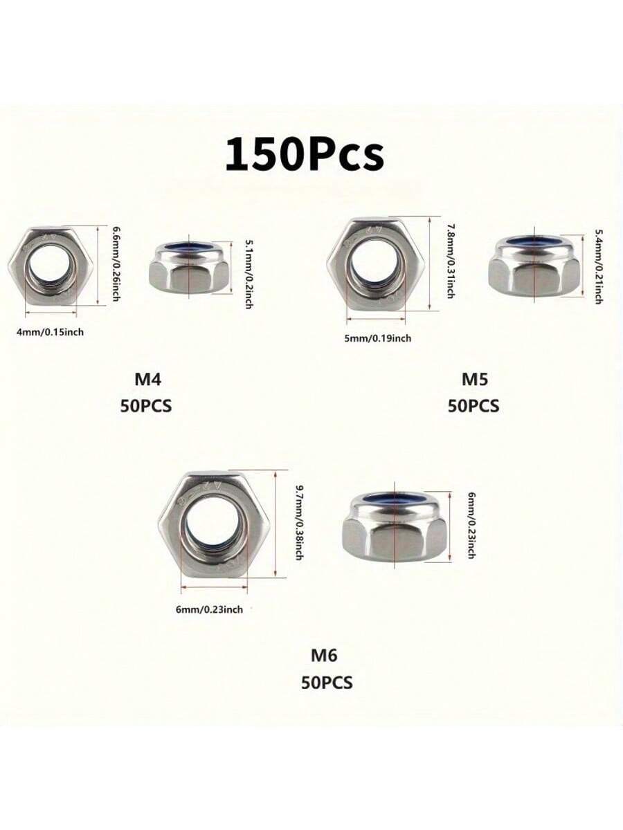 Tuercas autoblocantes de nailon antideslizantes M4/M5/M6