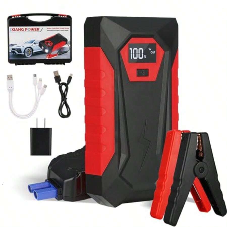 Kit de Emergencia 3 en 1: Arrancador, Compresor y Cargador 12V