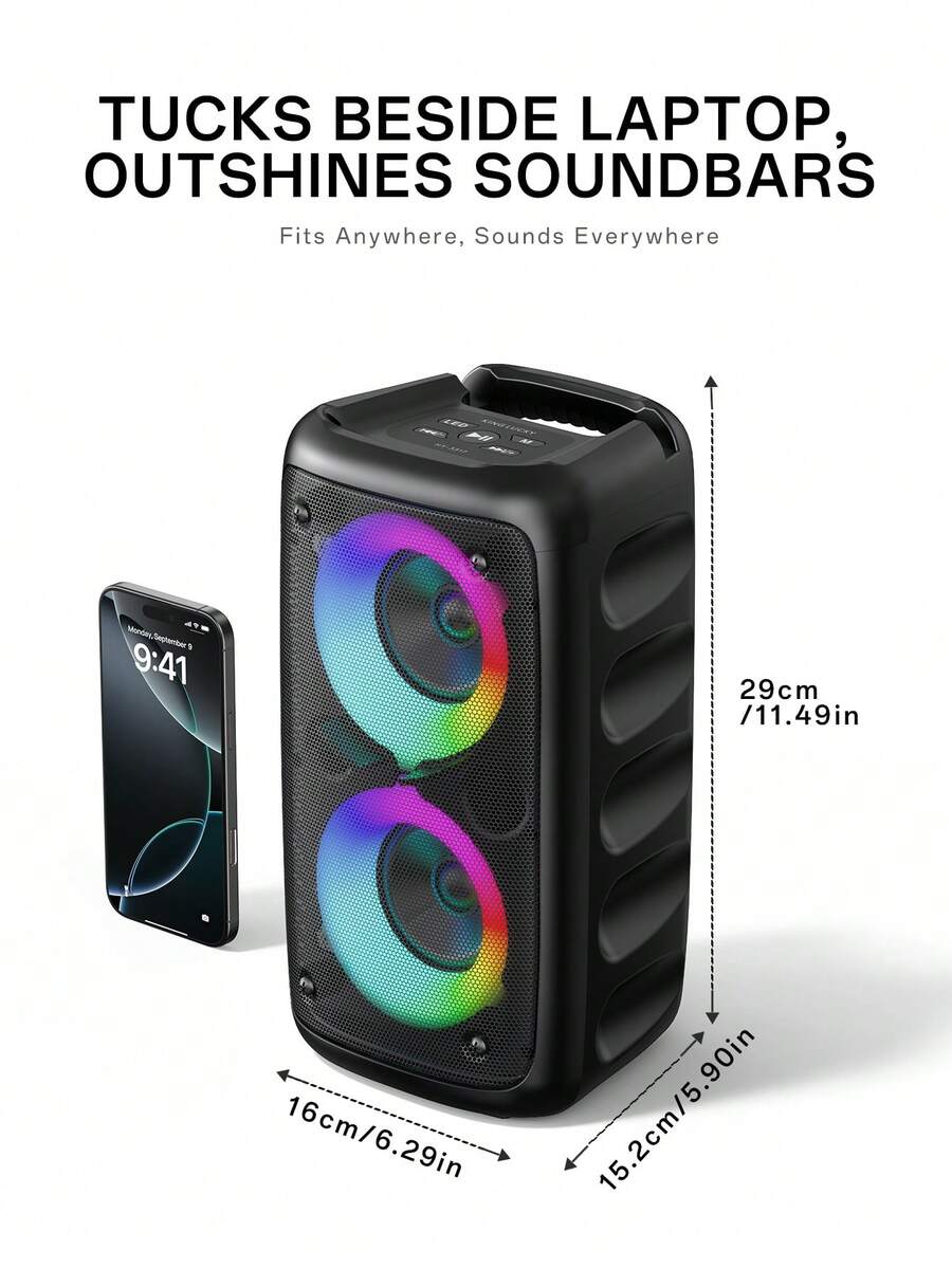Kinglucky Altavoz inalámbrico con subwoofer