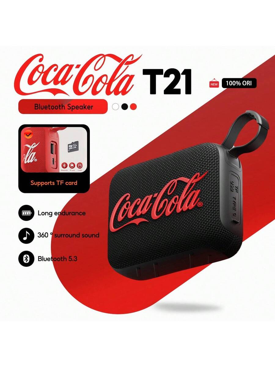 Coca Cola Altavoz Bluetooth compacto y portátil
