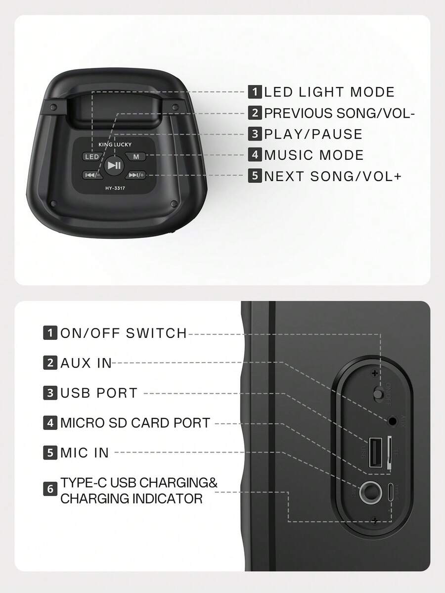 Kinglucky Altavoz inalámbrico con subwoofer