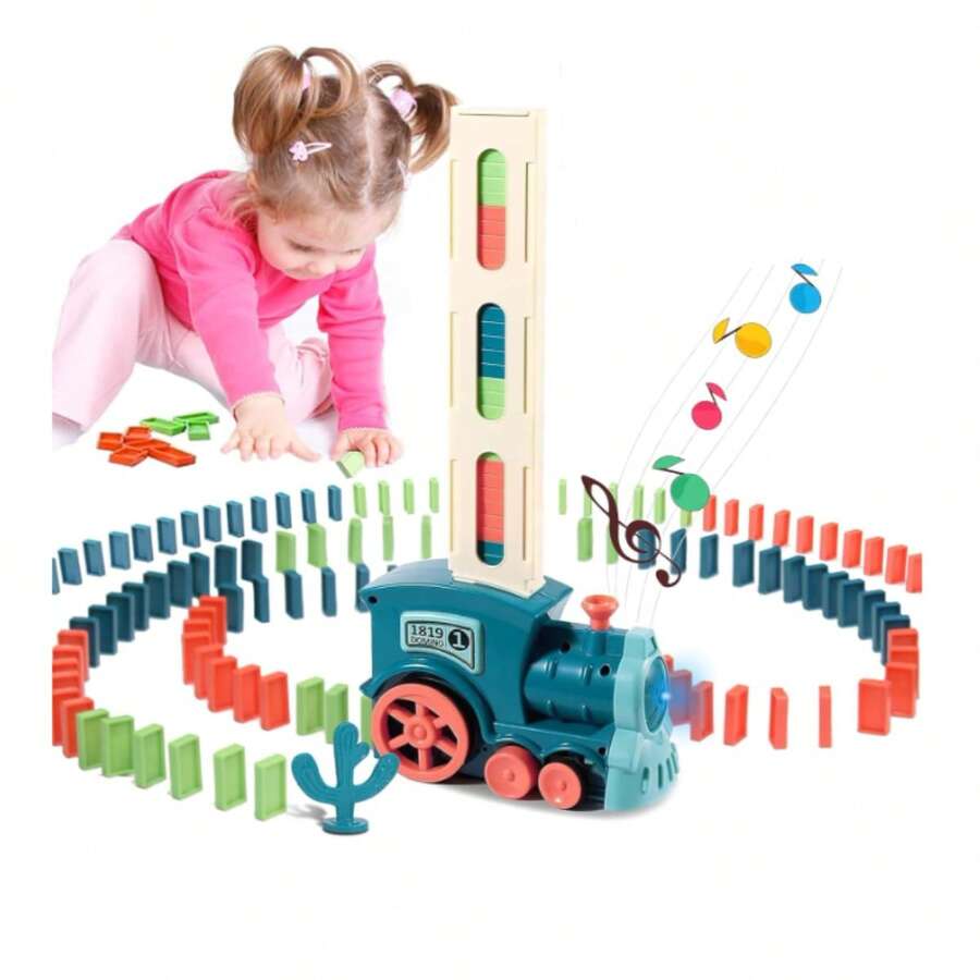 Tren Juguete,100 Piezas Dominó para Niños