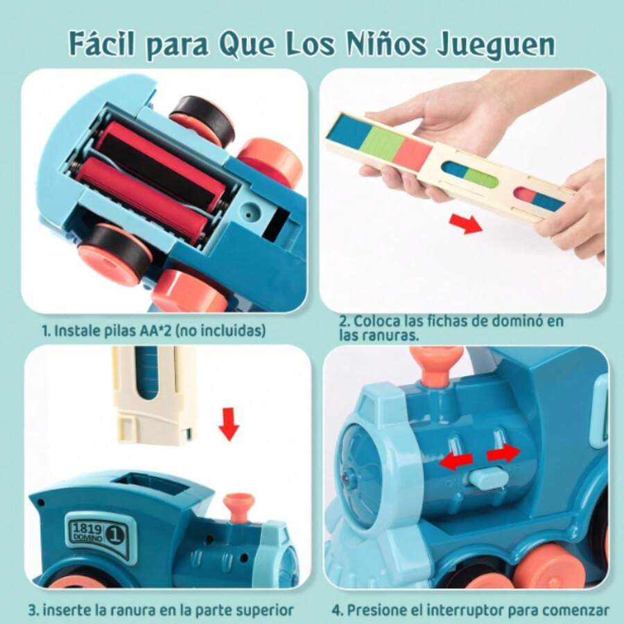 Tren Juguete,100 Piezas Dominó para Niños