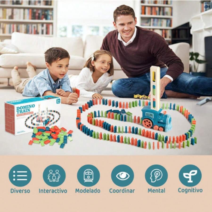 Tren Juguete,100 Piezas Dominó para Niños