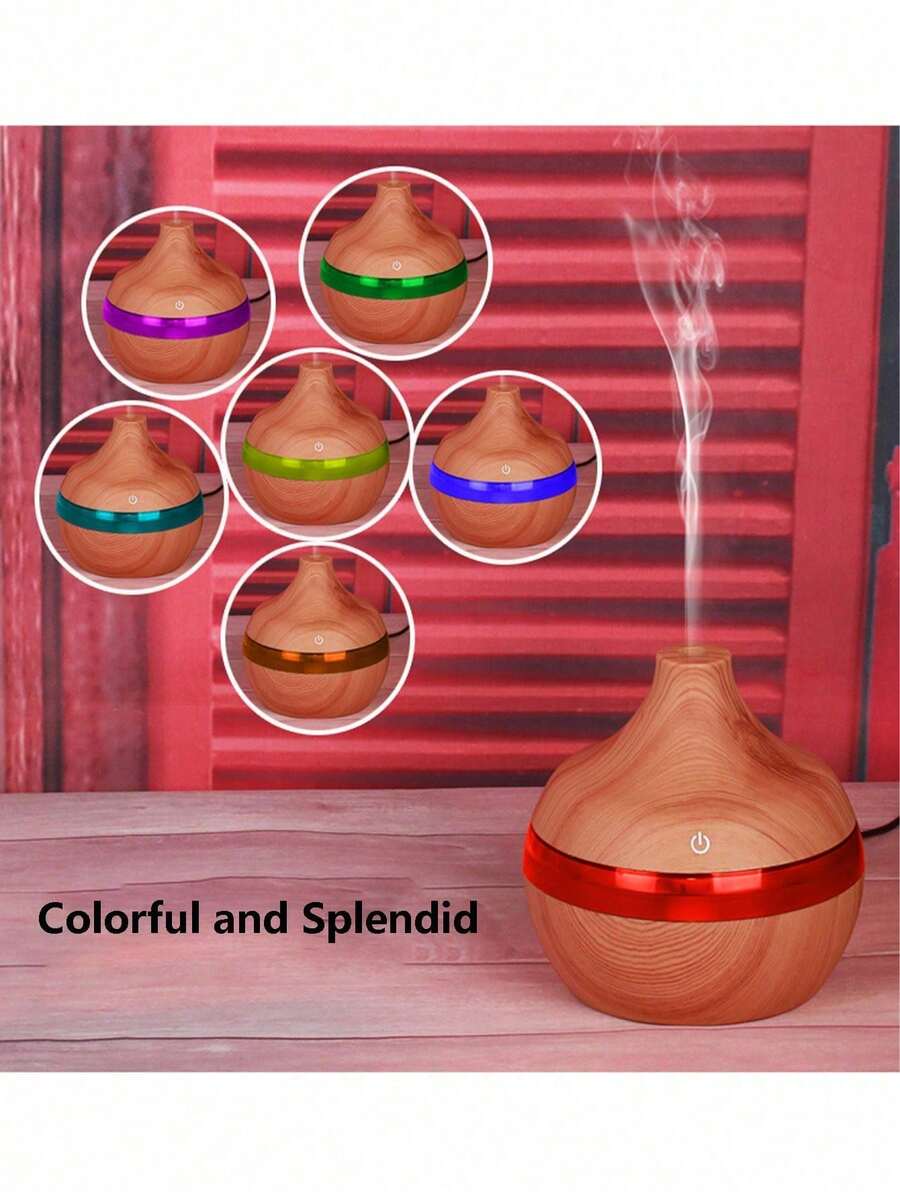 Humidificador con grano de madera y luz nocturna