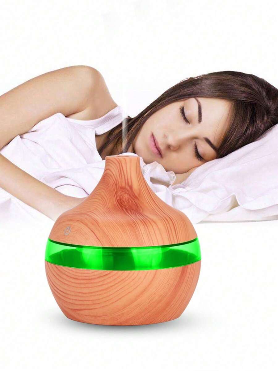 Humidificador con grano de madera y luz nocturna