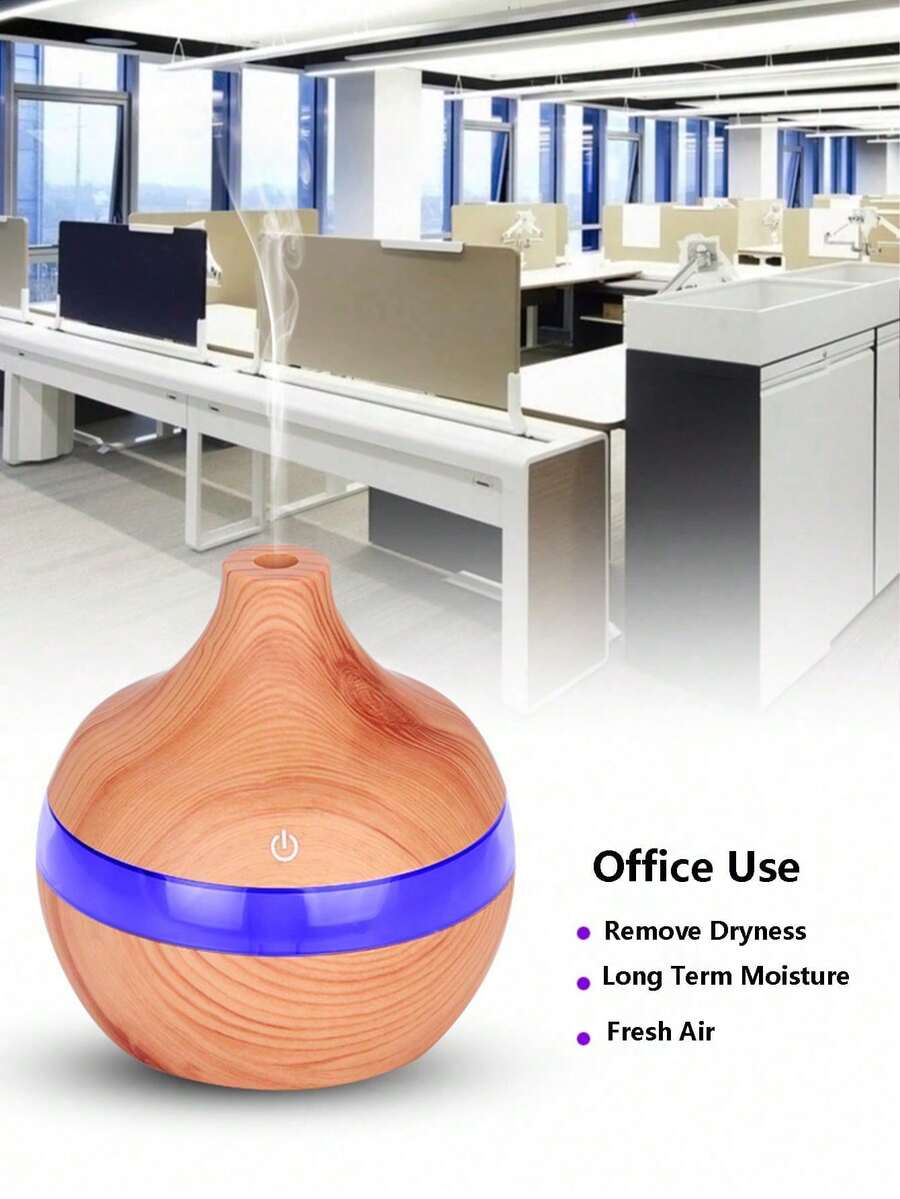 Humidificador con grano de madera y luz nocturna