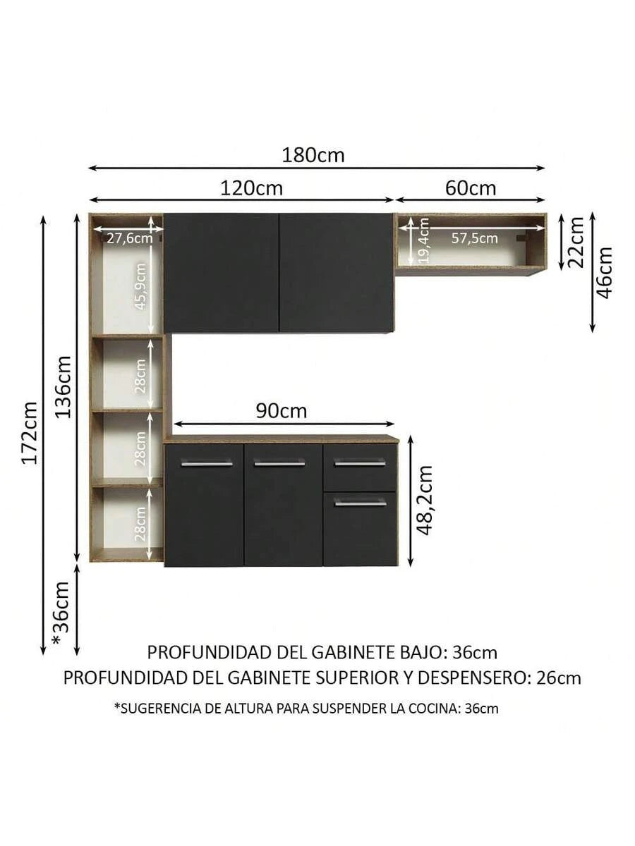 Mueble Cocina Compacto 180cm