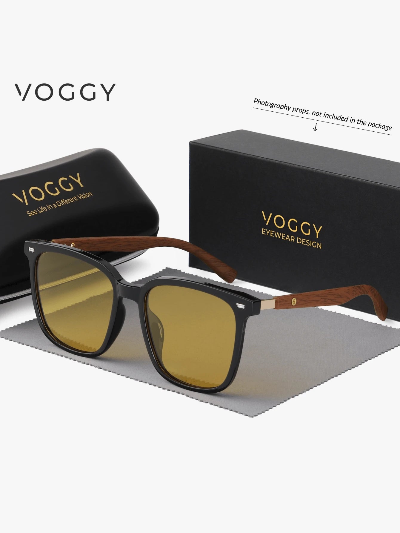 Gafas decorativas VOGGY de metal polarizadas extragrandes