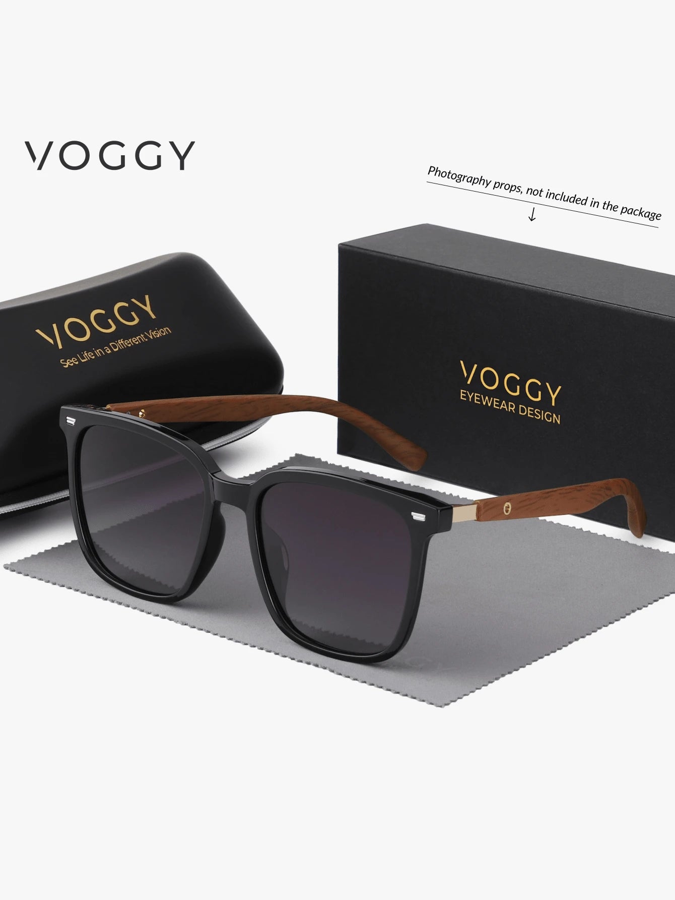 Gafas decorativas VOGGY de metal polarizadas extragrandes