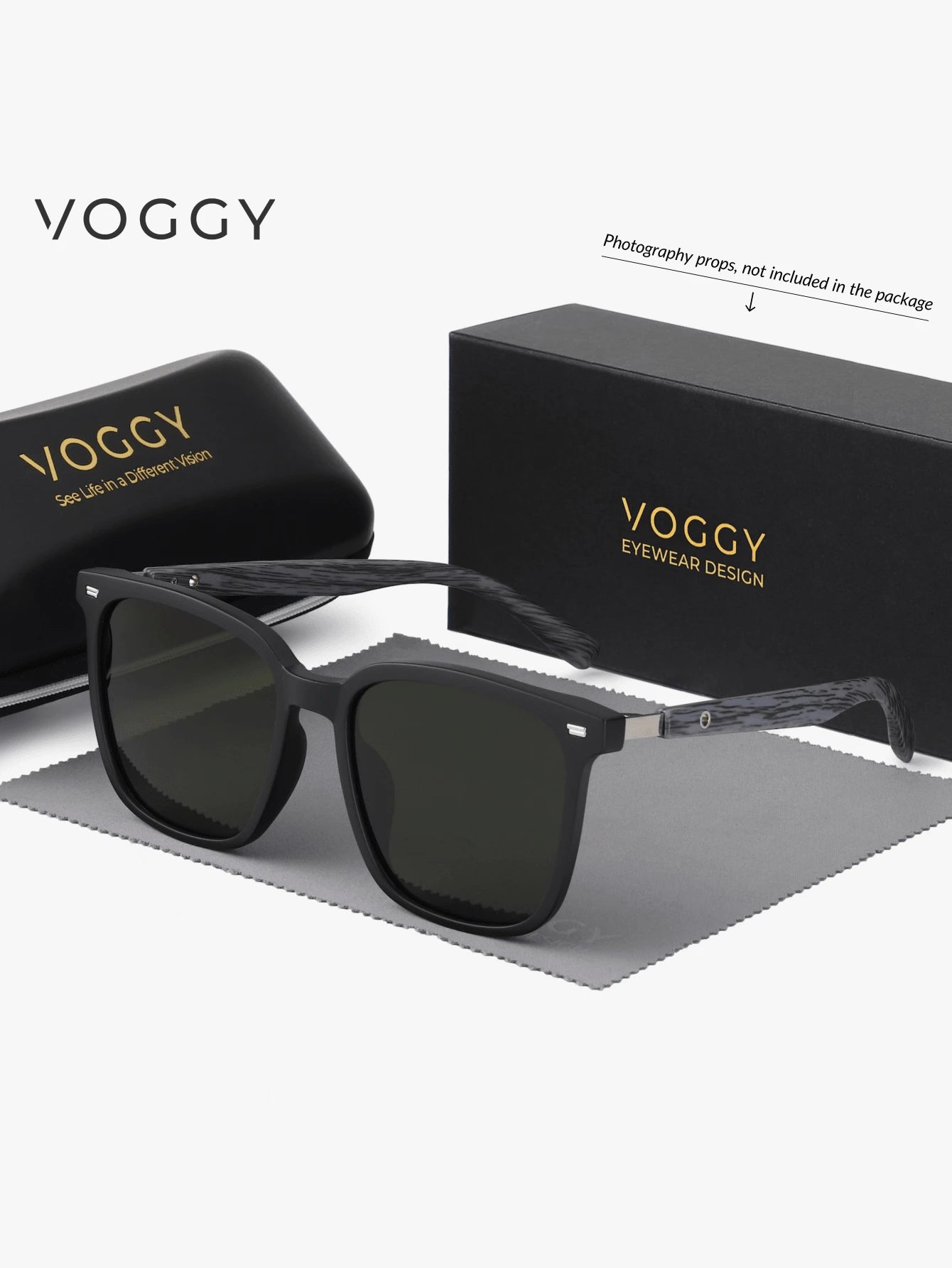 Gafas decorativas VOGGY de metal polarizadas extragrandes