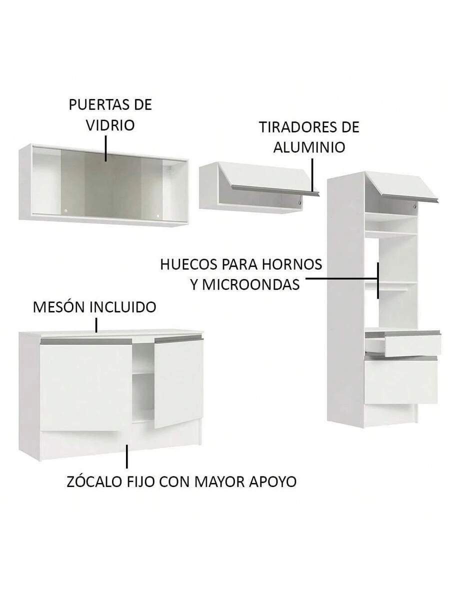 Cocina Integral Completa Modular Madesa Topazio 260cm