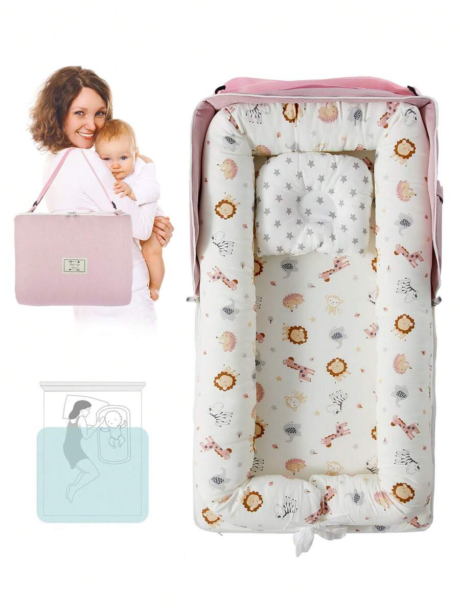 Camita De Algodón Portátil Plegable Con Nido Cuna Para Bebés