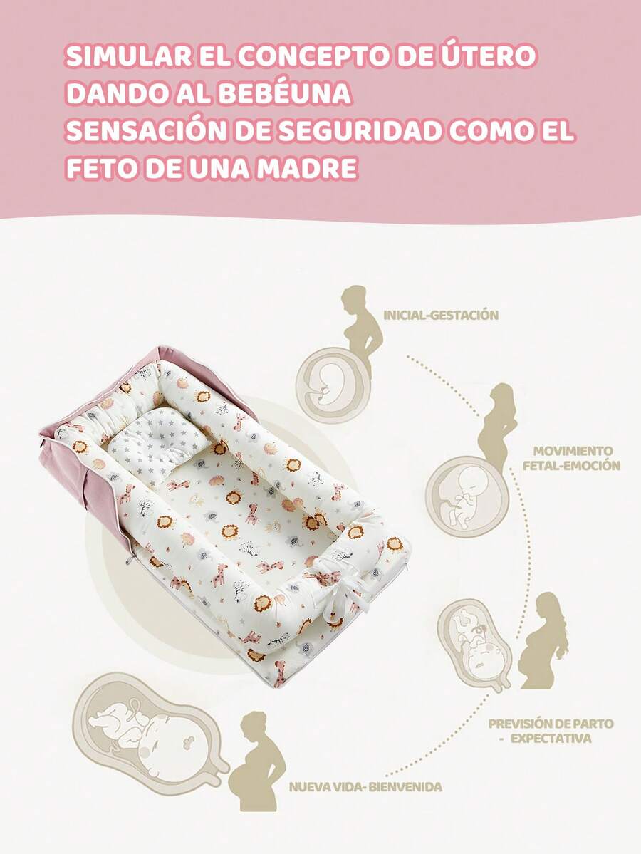 Camita De Algodón Portátil Plegable Con Nido Cuna Para Bebés