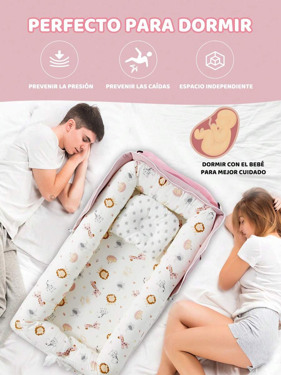 Camita De Algodón Portátil Plegable Con Nido Cuna Para Bebés