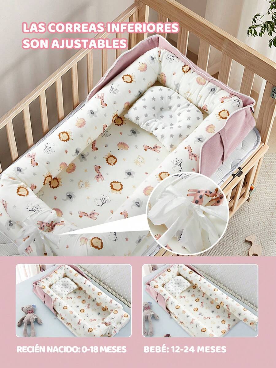 Camita De Algodón Portátil Plegable Con Nido Cuna Para Bebés