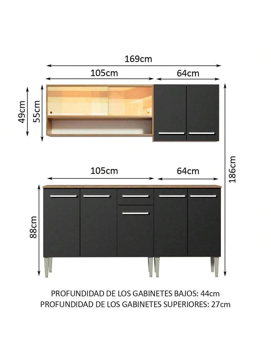 Cocina Integral 169cm Emilly Dance Madesa
