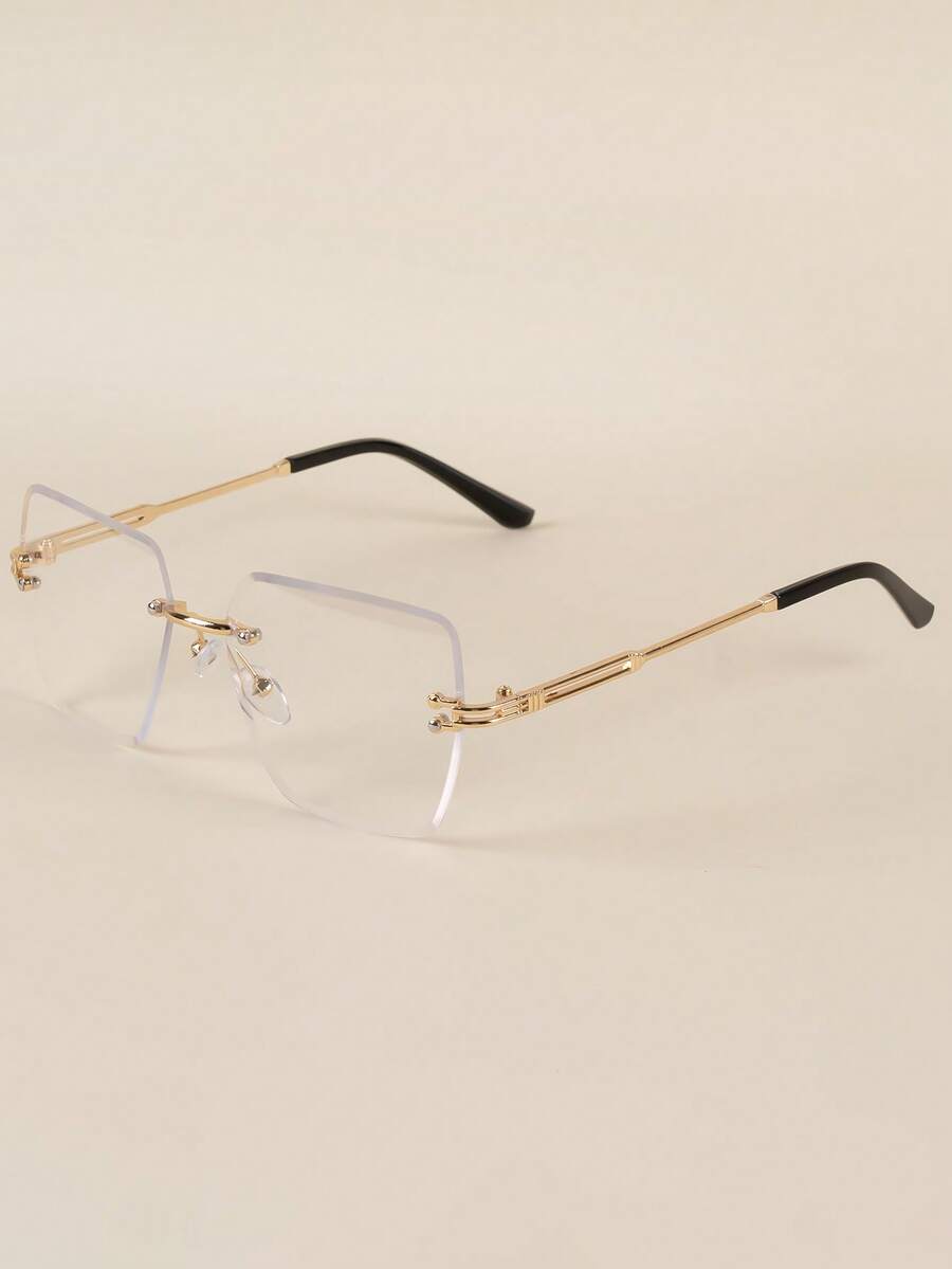 Gafas decorativas de moda con bordes fotogénicos y sin marco cuadrados