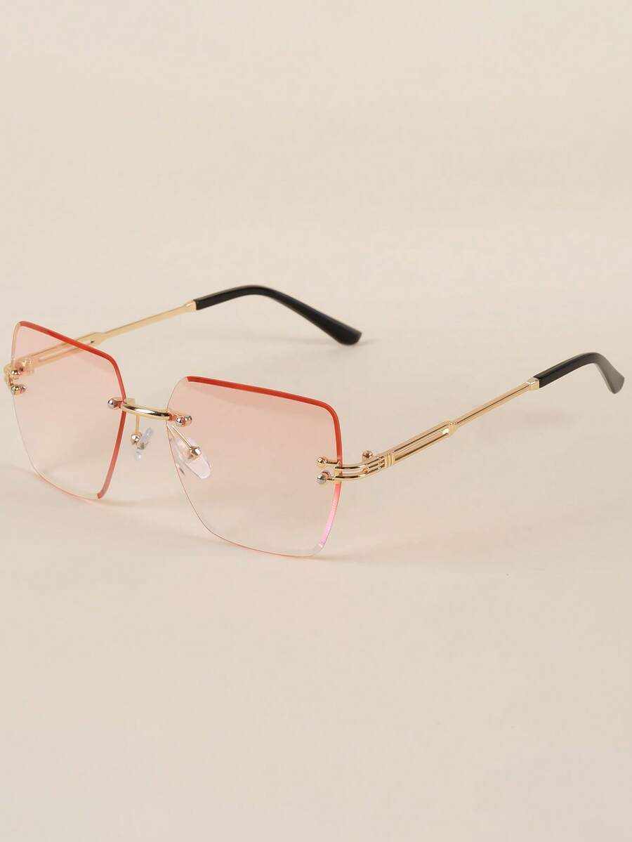 Gafas decorativas de moda con bordes fotogénicos y sin marco cuadrados