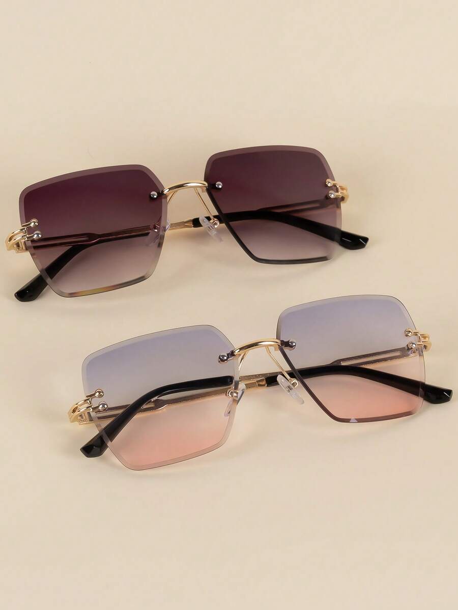 Gafas decorativas de moda con bordes fotogénicos y sin marco cuadrados