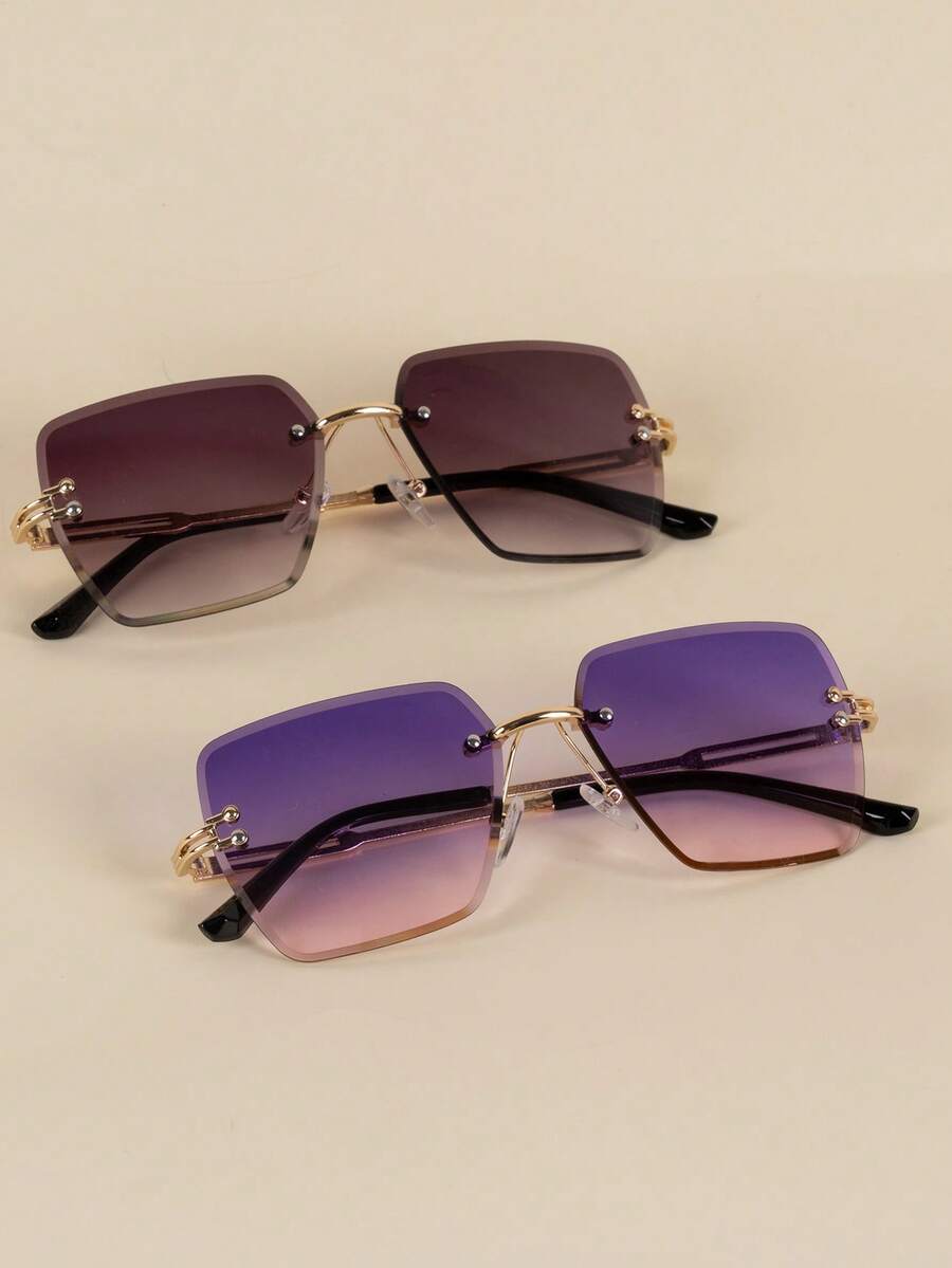 Gafas decorativas de moda con bordes fotogénicos y sin marco cuadrados