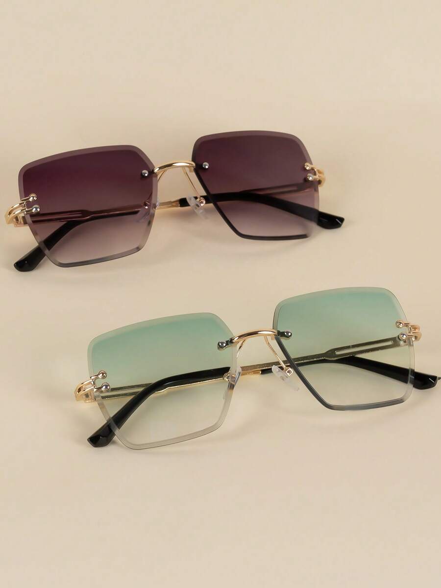 Gafas decorativas de moda con bordes fotogénicos y sin marco cuadrados
