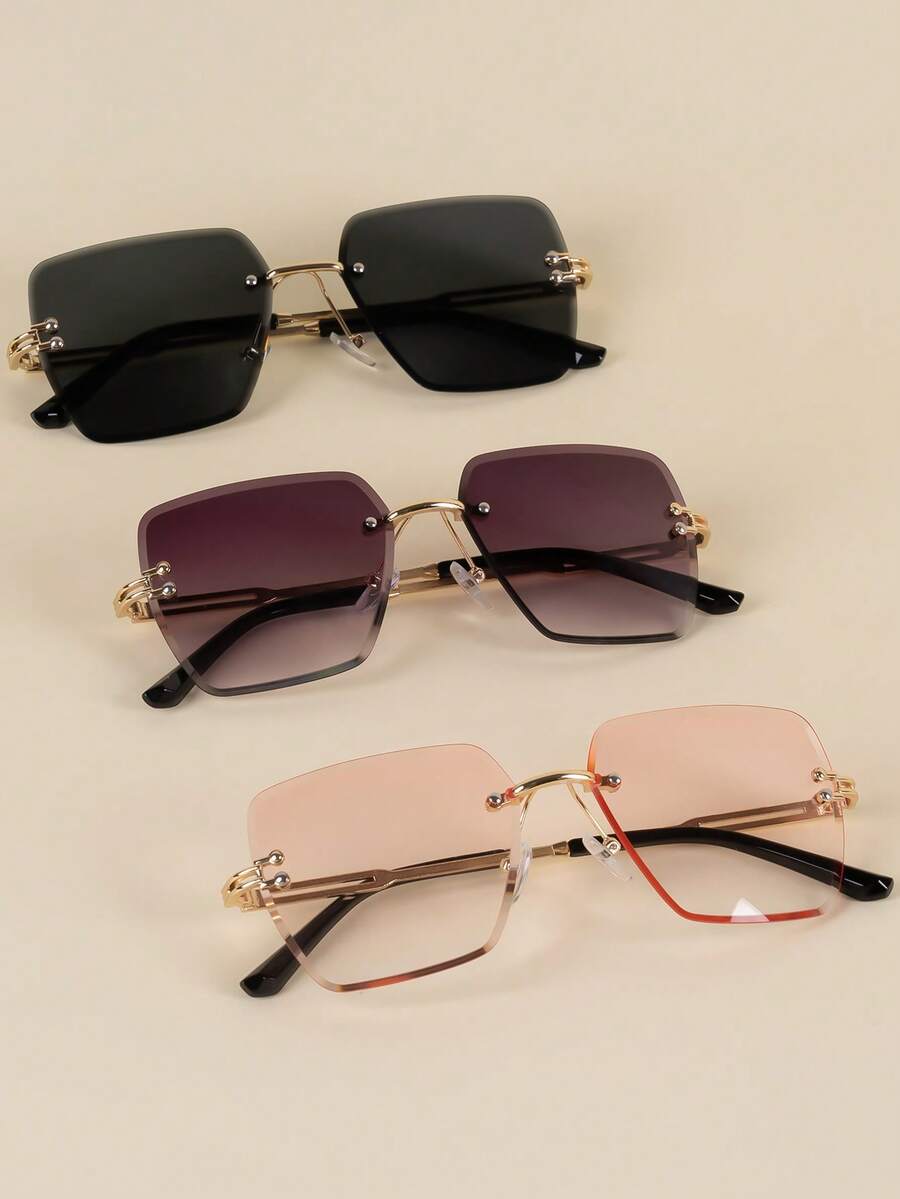 Gafas decorativas de moda con bordes fotogénicos y sin marco cuadrados