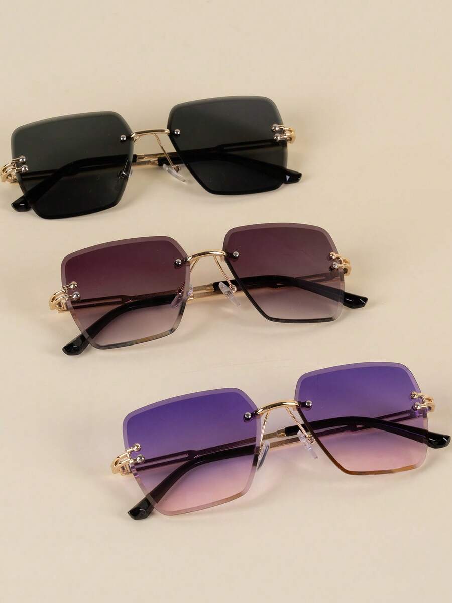 Gafas decorativas de moda con bordes fotogénicos y sin marco cuadrados