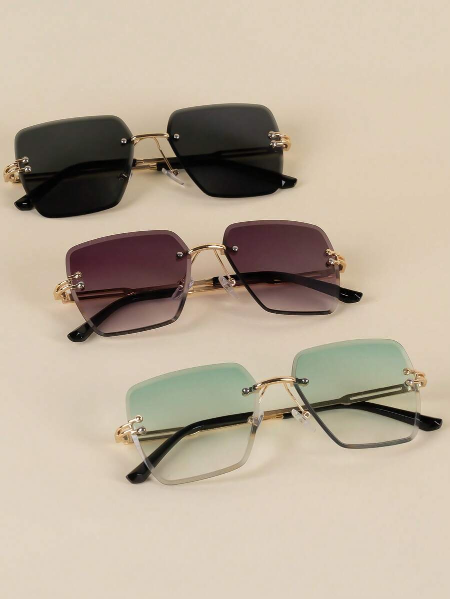 Gafas decorativas de moda con bordes fotogénicos y sin marco cuadrados