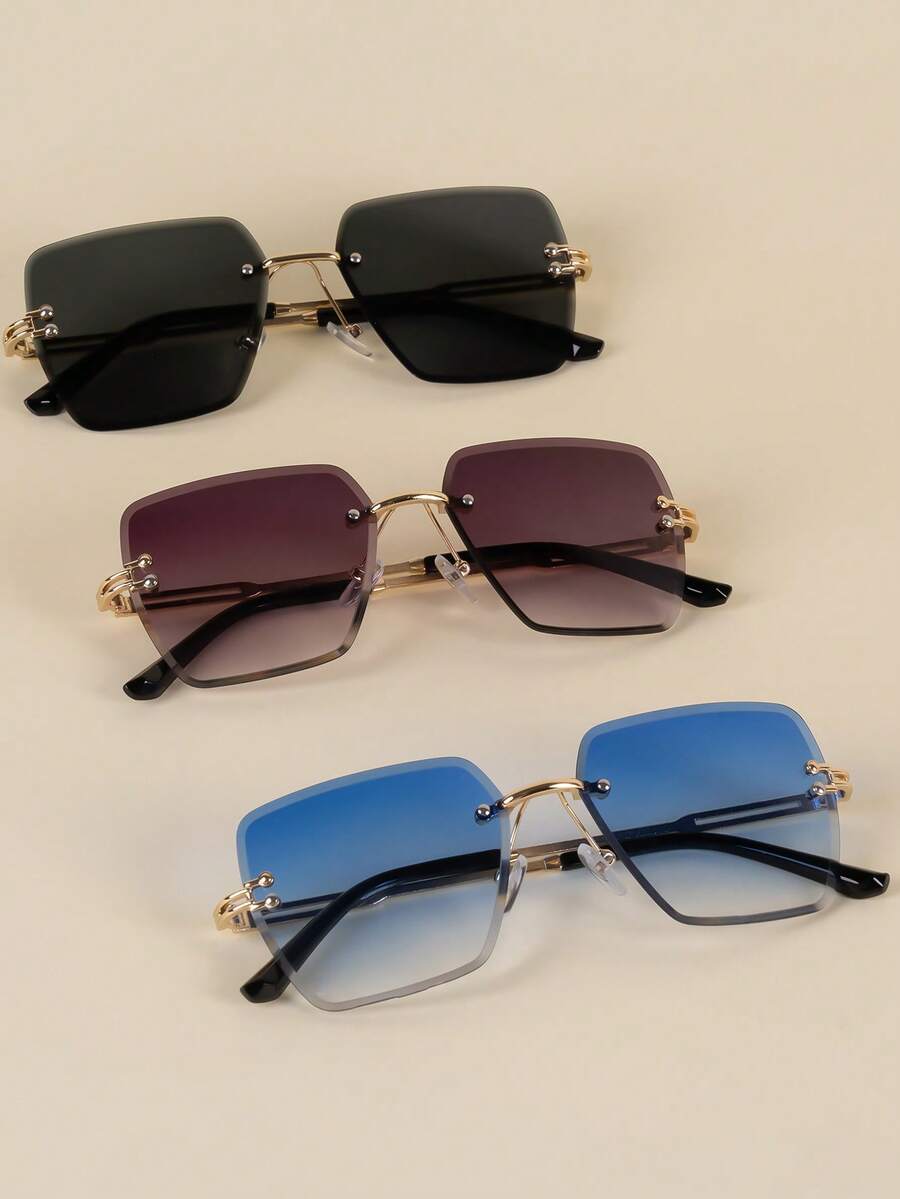 Gafas decorativas de moda con bordes fotogénicos y sin marco cuadrados