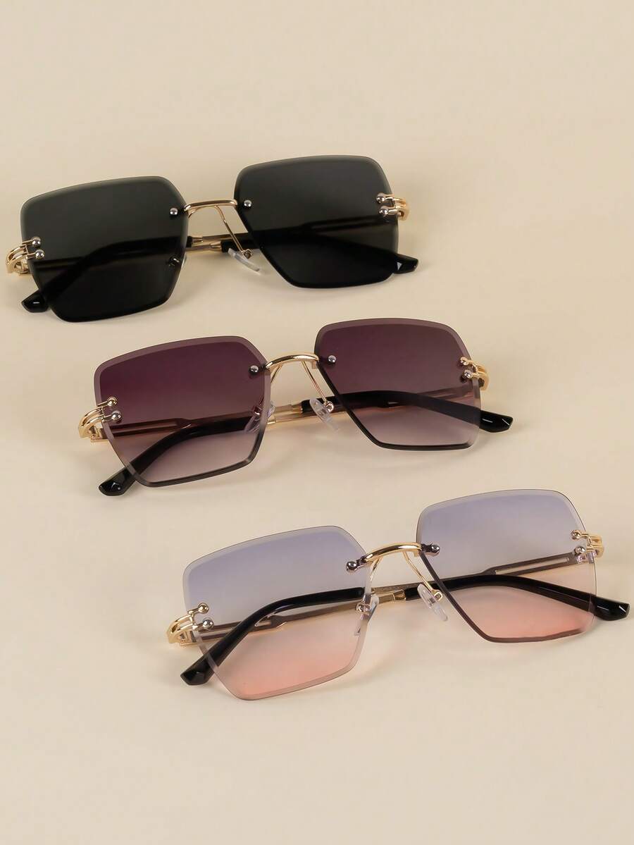 Gafas decorativas de moda con bordes fotogénicos y sin marco cuadrados