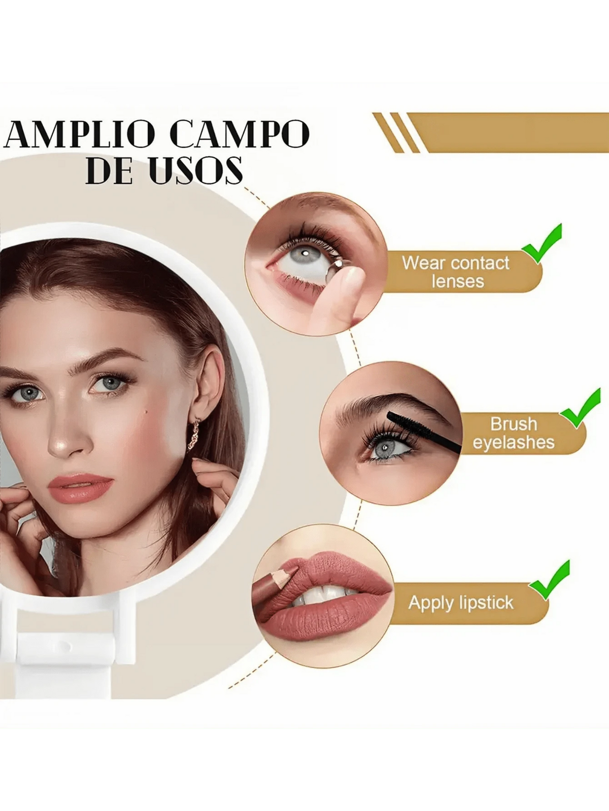 50 espejos de maquillaje portátiles