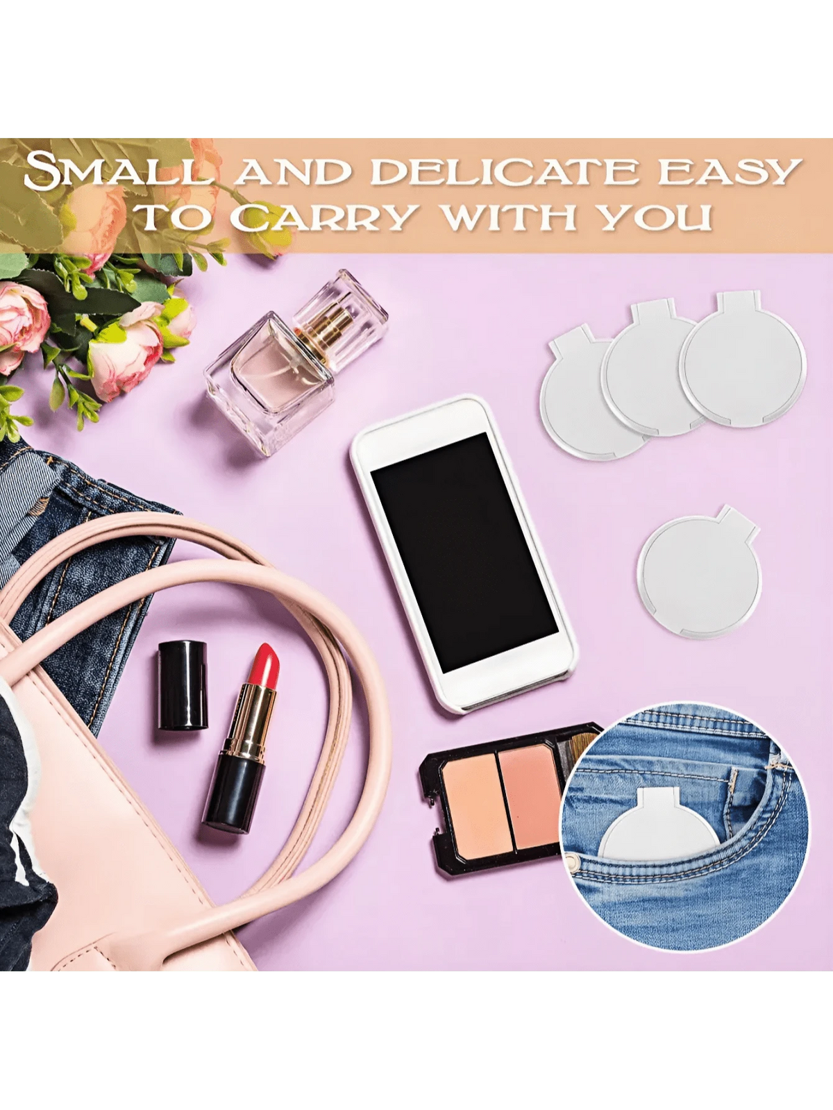 50 espejos de maquillaje portátiles
