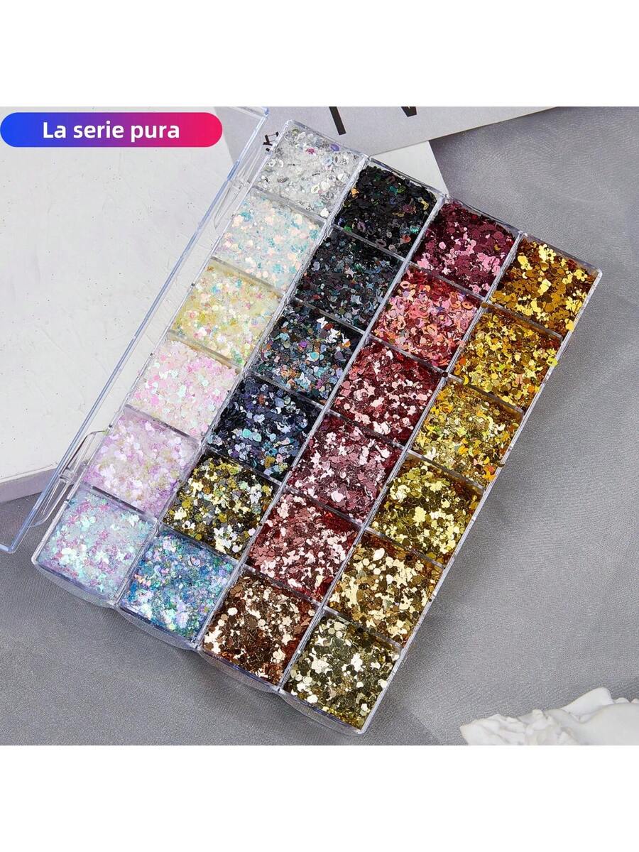 Paleta de maquillaje en gel con purpurina de 24 colores