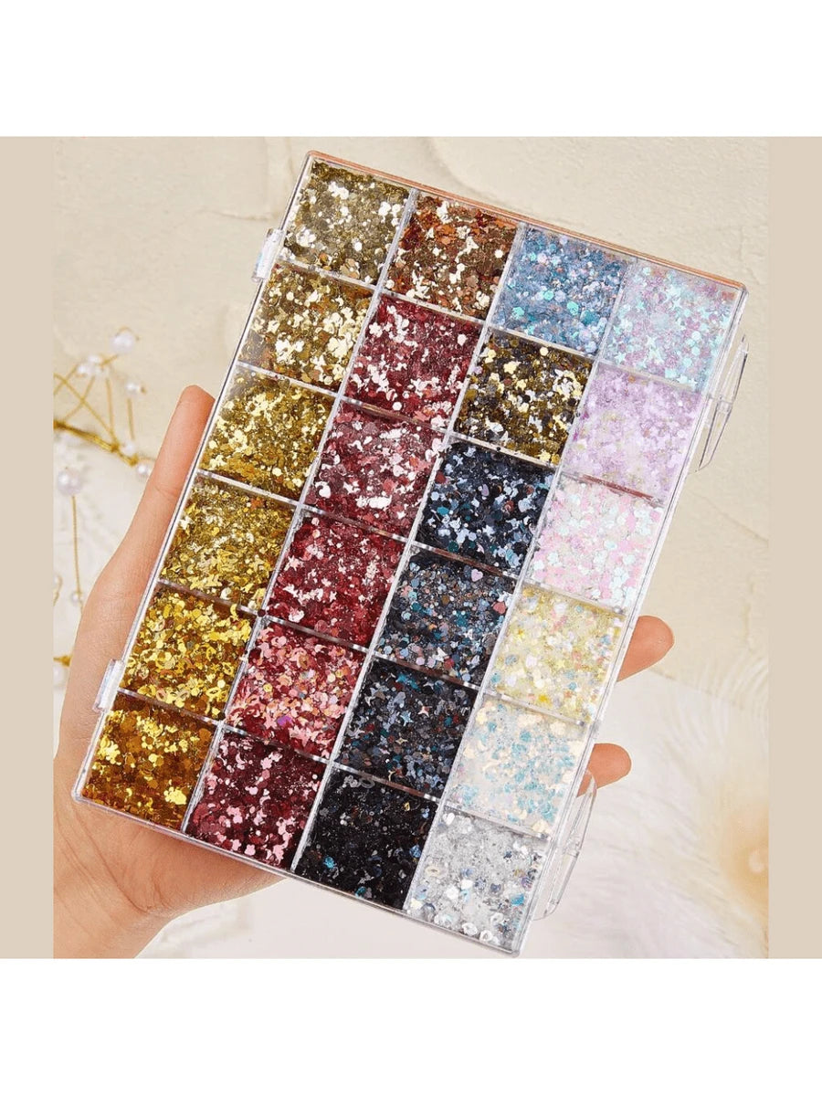 Paleta de maquillaje en gel con purpurina de 24 colores