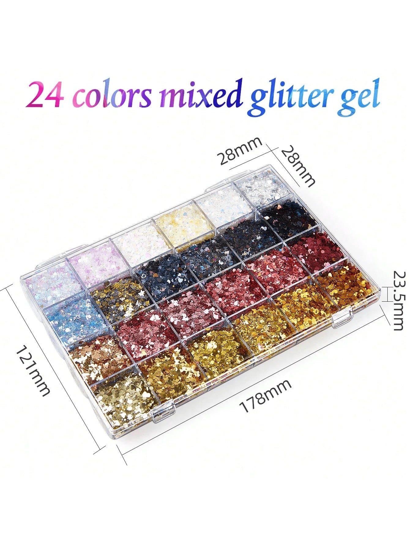 Paleta de maquillaje en gel con purpurina de 24 colores