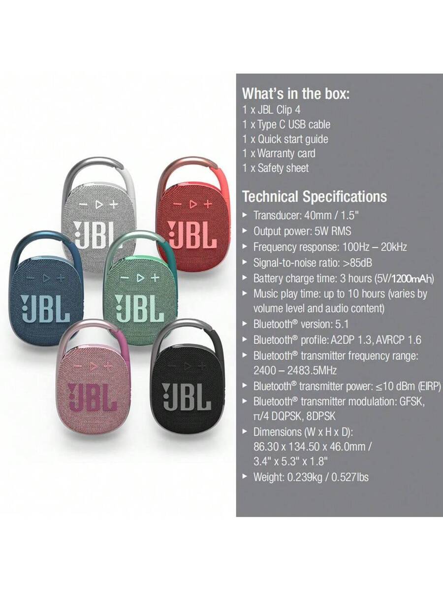 Altavoz inalámbrico portátil mini JBL CLIP