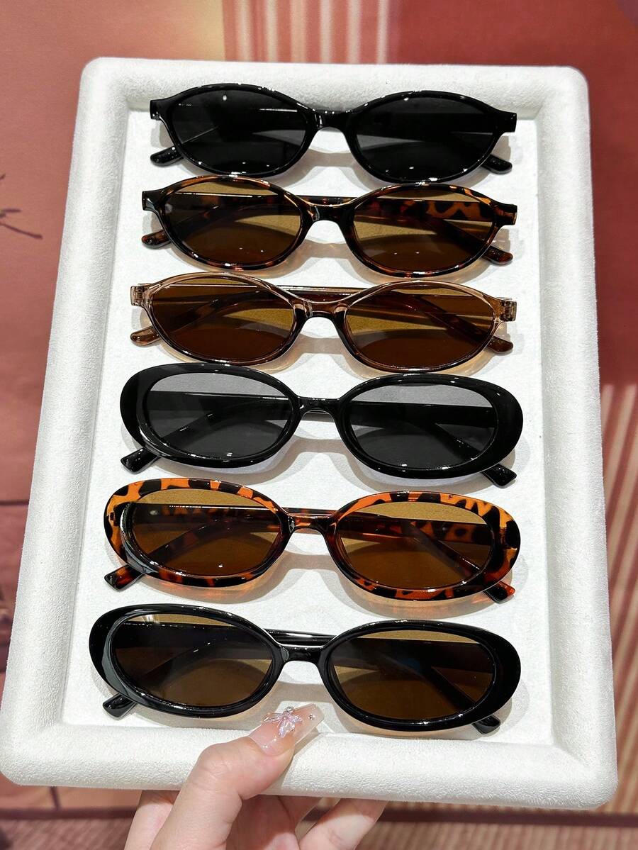 gafas con estampado de leopardo y marcos geométricos multicolor