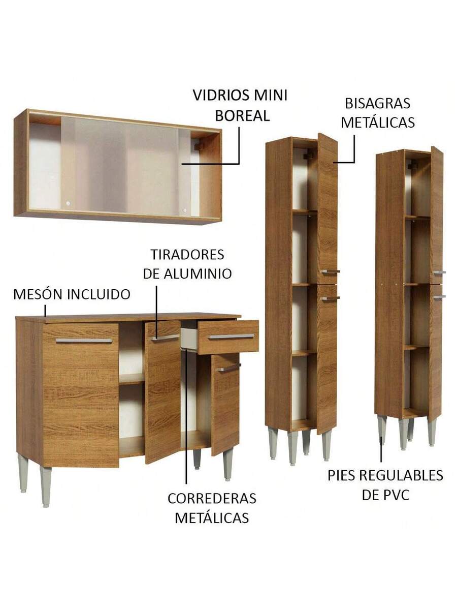 Cocina Integral Completa Modular Madesa 169cm