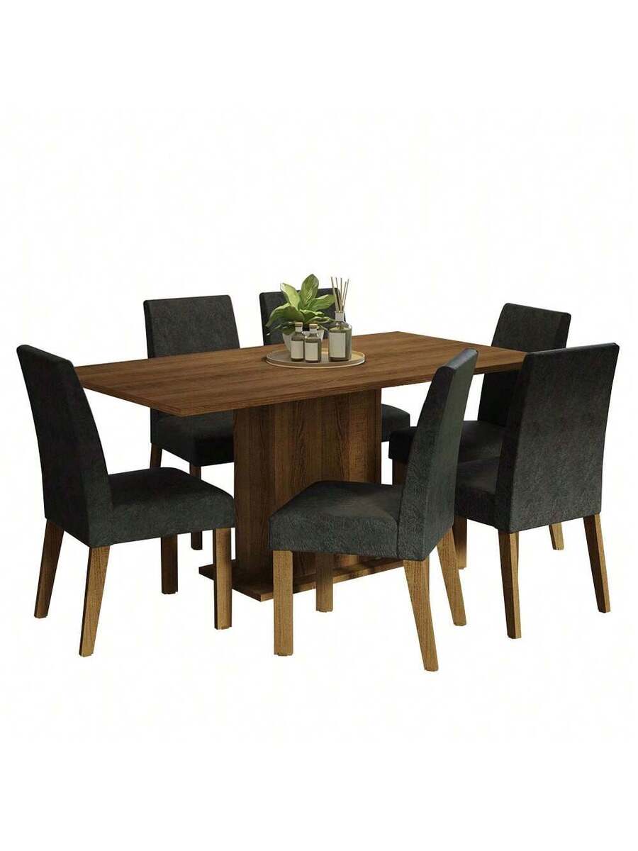 Mesa De Comedor De Madera Con 6 Sillas